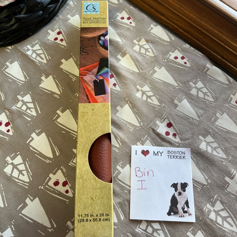 5/$20 brown faux leather crafters square sheet i